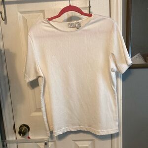 Allison Daley Cream Textured Short Sleeve Top size L